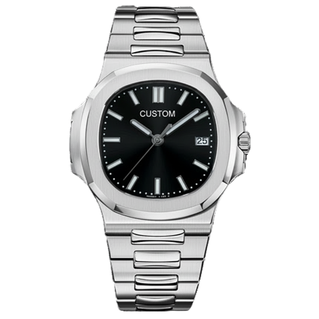 STEEL BLACK CLASSIC DIAL Seiko Mod NAUTIKO