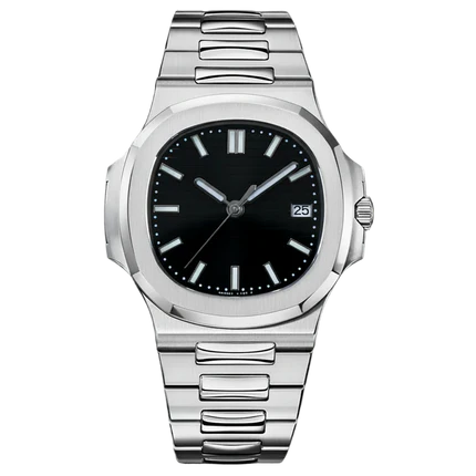 STEEL BLACK CLASSIC DIAL Seiko Mod NAUTIKO