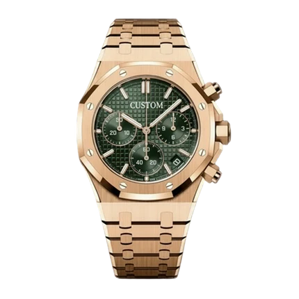 ROSE GOLD OLIVE CHRONOGRAPH SEIKO MOD ROYAL SEIKOAK