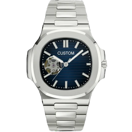 ساعة سيكمود لوكس إيديشن، مينا عربية رمادية، أوتوماتيكية من الفولاذ | كريستال ياقوتي | فولاذ 316L 