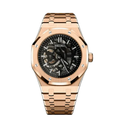 ROSE GOLD SKELETON SEIKO MOD ROYAL SEIKOAK