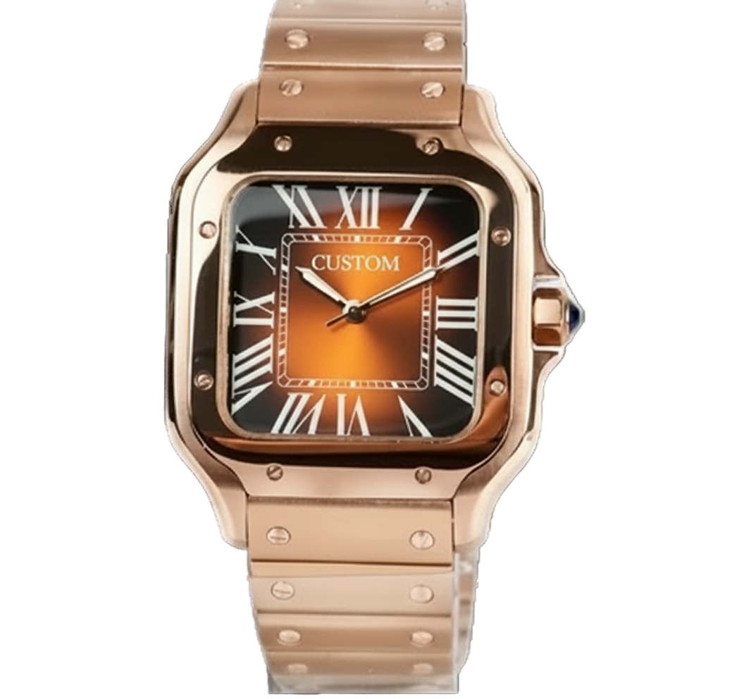 ROSE GOLD BROWN Seiko Mod SANTOS