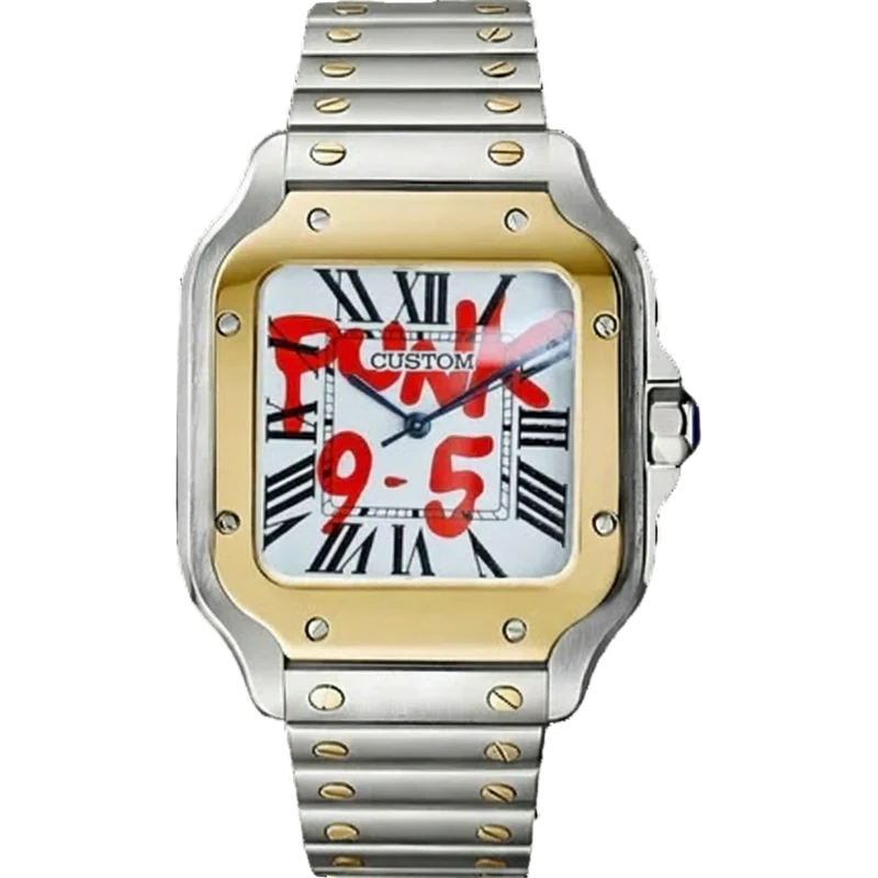 FCK 9-5 TWO TONE GOLD Seiko Mod SANTOS