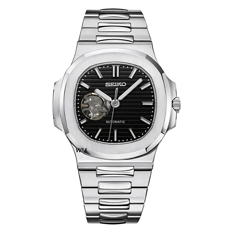 ساعة سيكمود لوكس إيديشن، مينا عربية رمادية، أوتوماتيكية من الفولاذ | كريستال ياقوتي | فولاذ 316L 