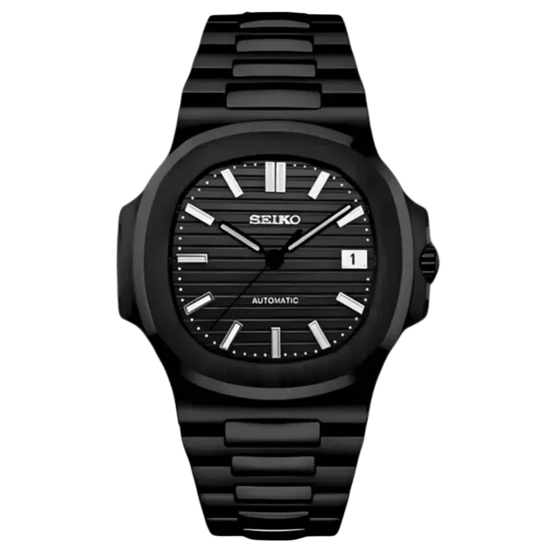 BLACK ON BLACK CLASSIC DIAL Seiko Mod NAUTIKO