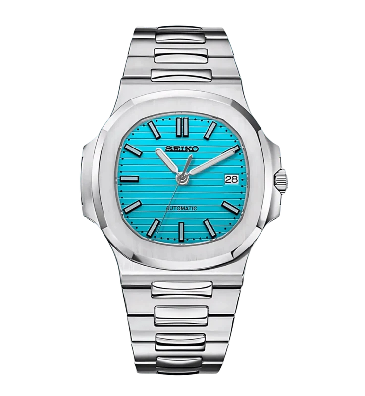 STEEL ICE BLUE TIFFANY CLASSIC DIAL Seiko Mod NAUTIKO