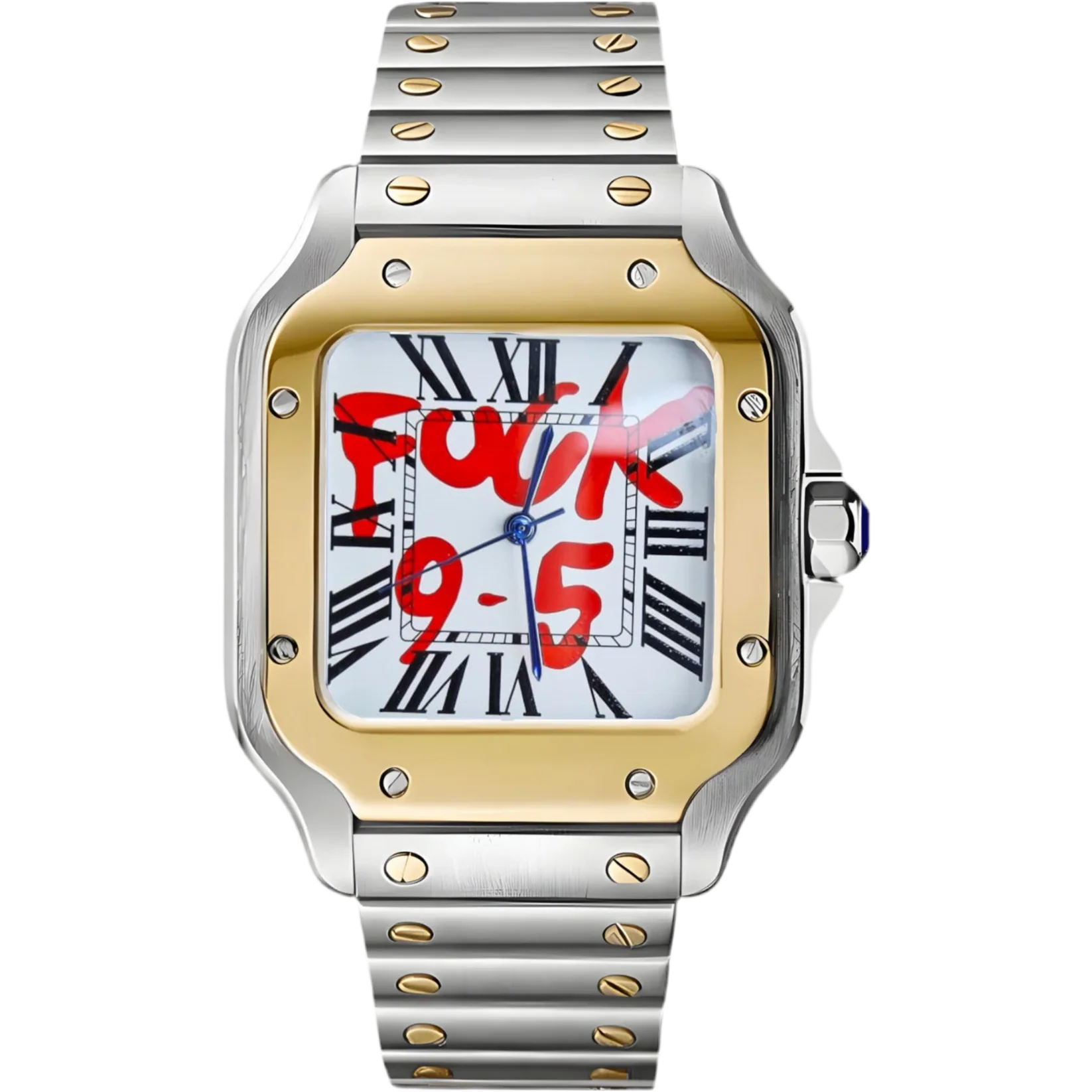 FCK 9-5 TWO TONE GOLD Seiko Mod SANTOS