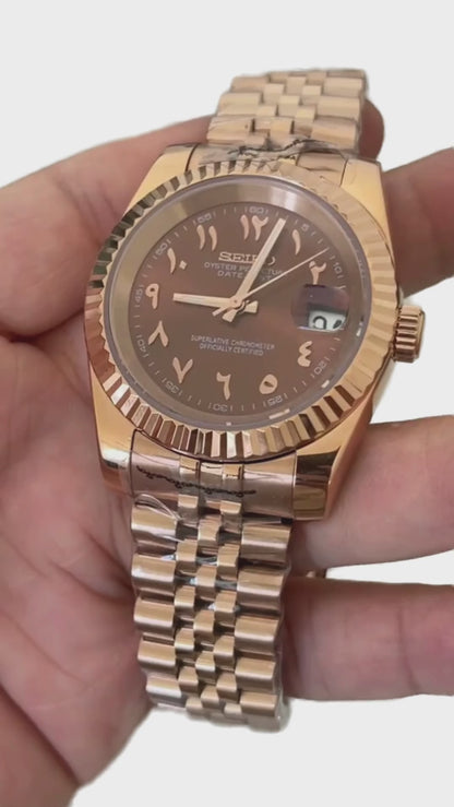BROWN ARABIC DIAL ROSEGOLD SEIKJUST