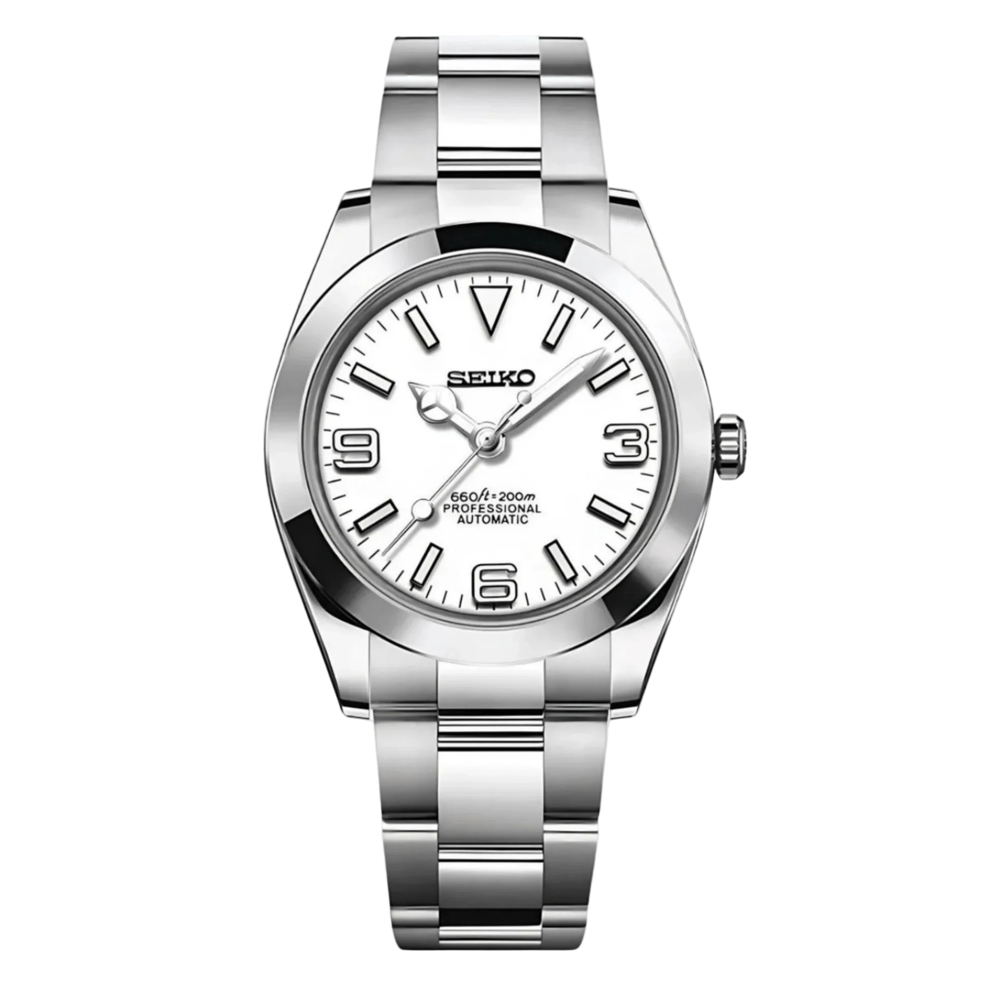 WHITE OYSTER STEEL SEIKO MOD SEIKJUST