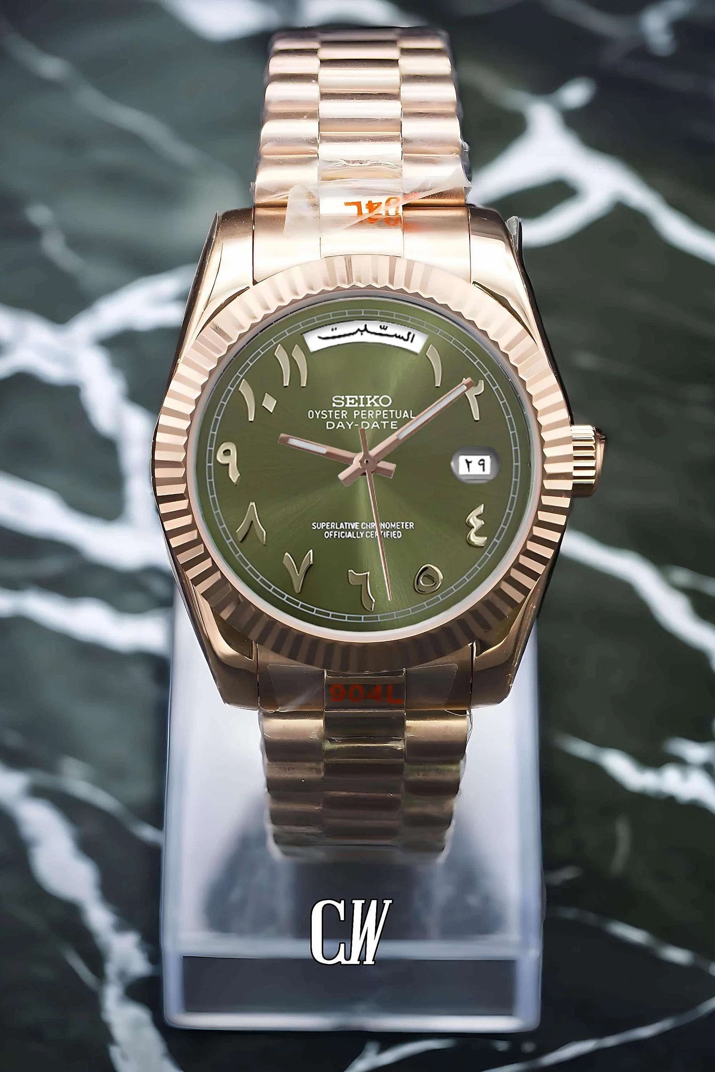 OLIVE ROSE GOLD SEIKDATE PRESIDENTAL