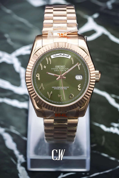 OLIVE ROSE GOLD SEIKDATE PRESIDENTAL