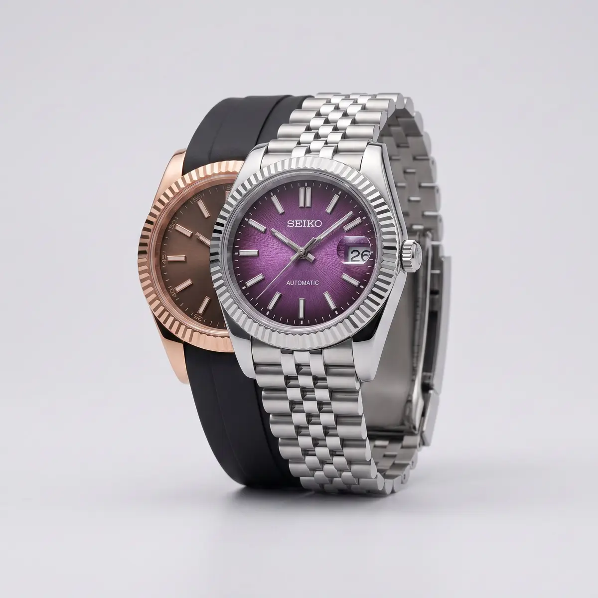Seiko Mod Uhr Automatik - 40 mm - Klarer Gehäuseboden – Detailansicht – MedoMods