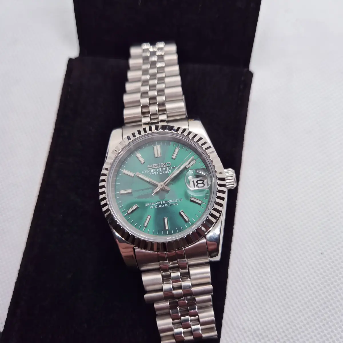 Seiko Mod Uhr DATE MOD CLASSIC JADE – in der Box – MedoMods