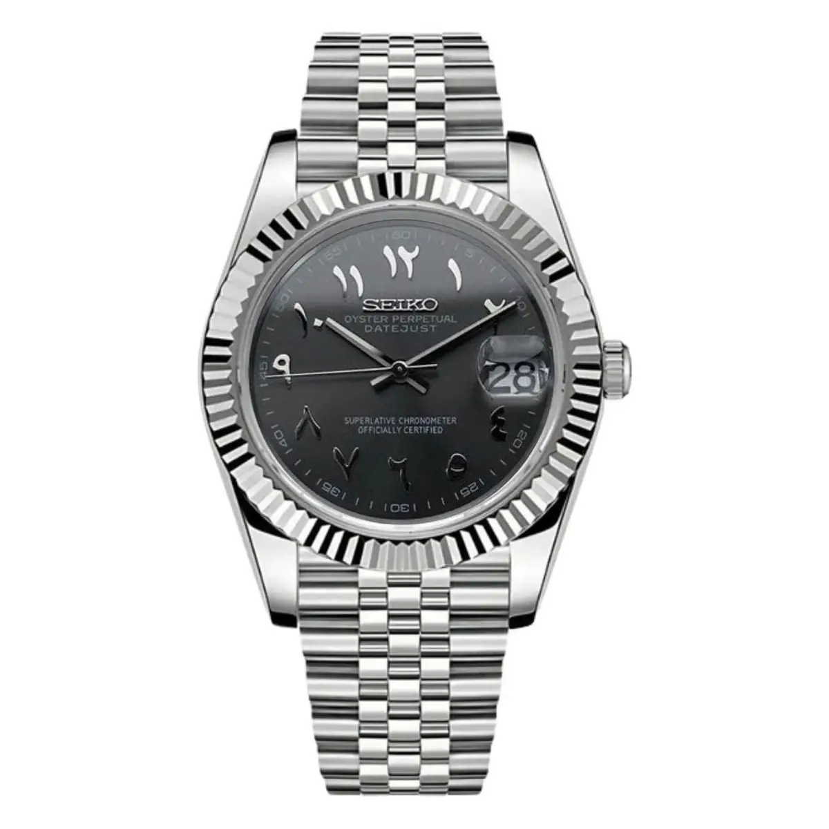 Seiko Mod Uhr DATE MOD CLASSIC MOD β GRAU, ARABISCH β MedoMods