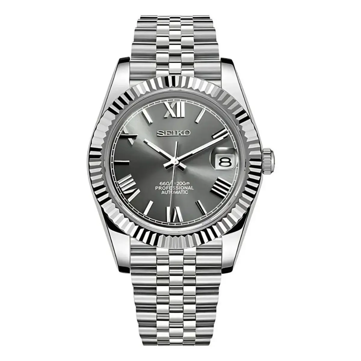 Seiko Mod Uhr DATE MOD CLASSIC MOD – GRAU ROMAN – MedoMods