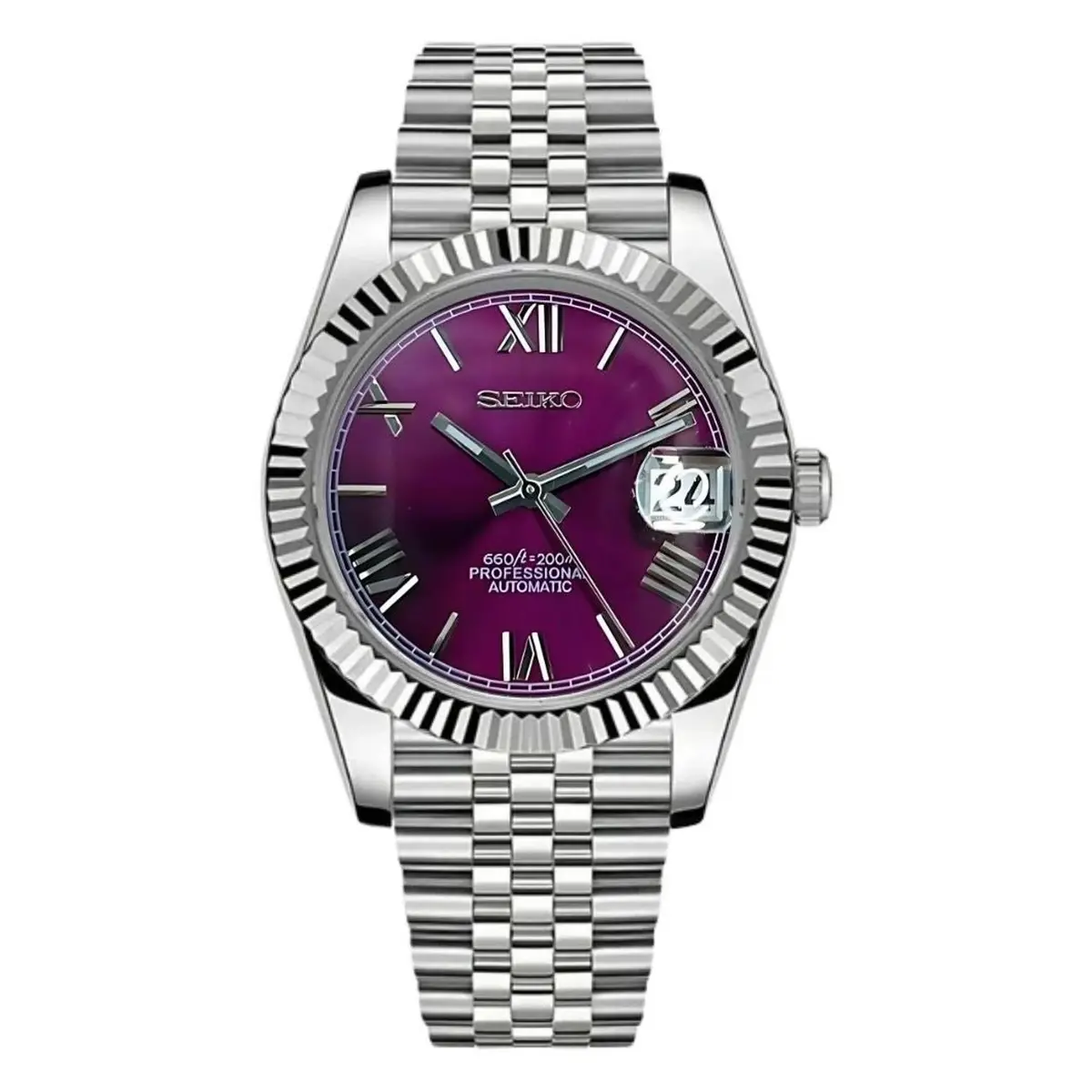 Seiko Mod Uhr DATE MOD CLASSIC MOD – PURPLE ROMAN – MedoMods