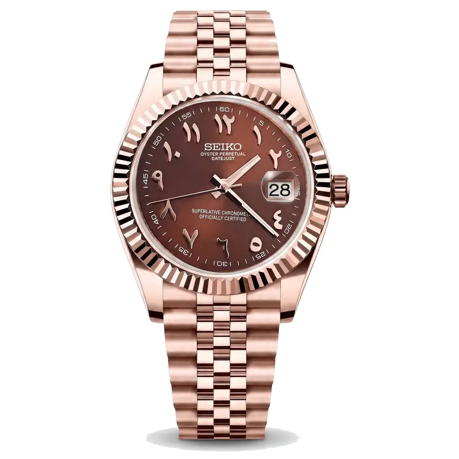 DATE MOD | rose gold Brown Arabic Dial - Automatic