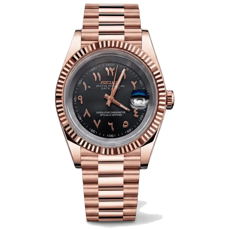 DATE MOD | rosegold Black Arabic Dial - Automatic
