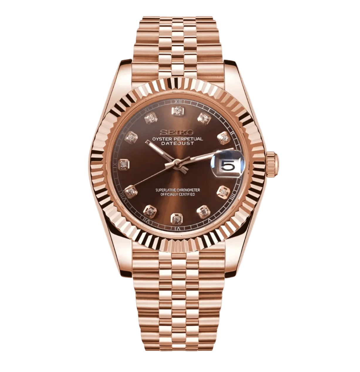 DATE MOD | Roségold mit braunem Zifferblatt – Automatik