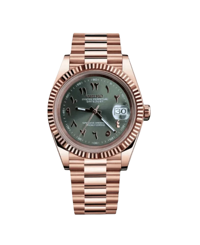 DATE MOD | rosegold Green Arabic Dial - Automatic