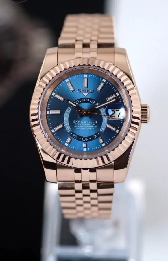 DATE MOD | Sky Dweller en oro rosa y azul medianoche - Automático