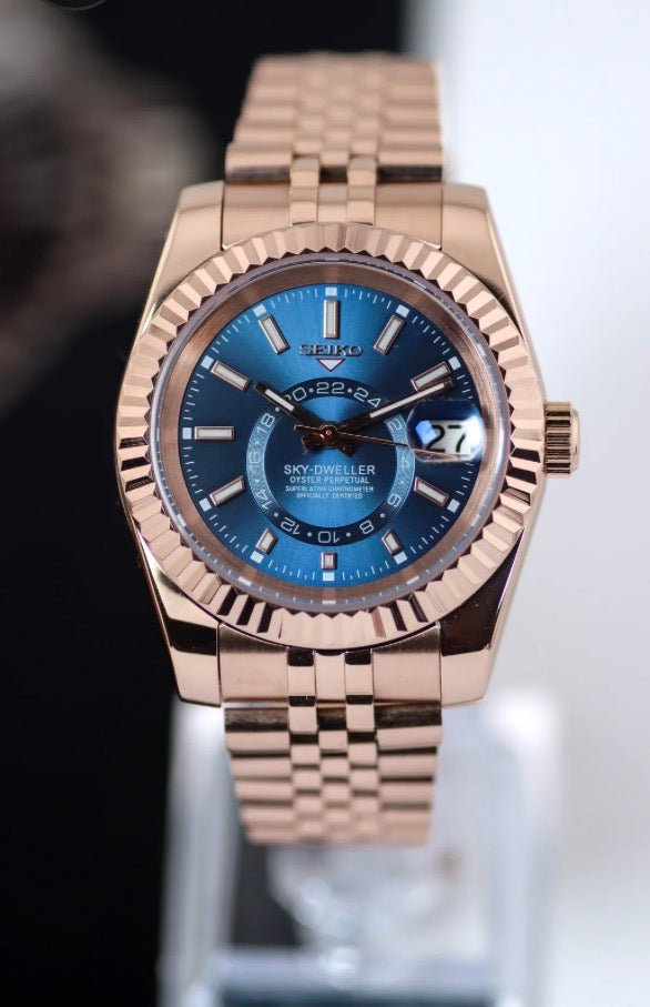 DATE MOD | RoseGold Midnight Blue Sky Dweller – Automatik