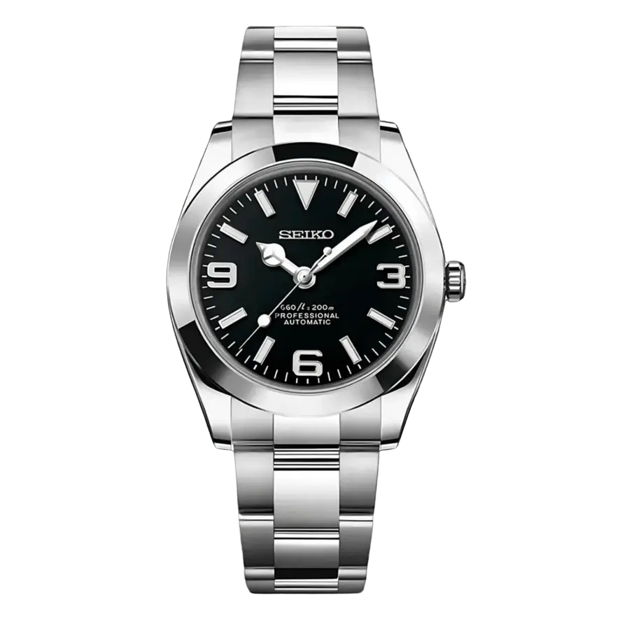 DATE MOD | Acero, esfera negra con números 3-6-9 - Automático