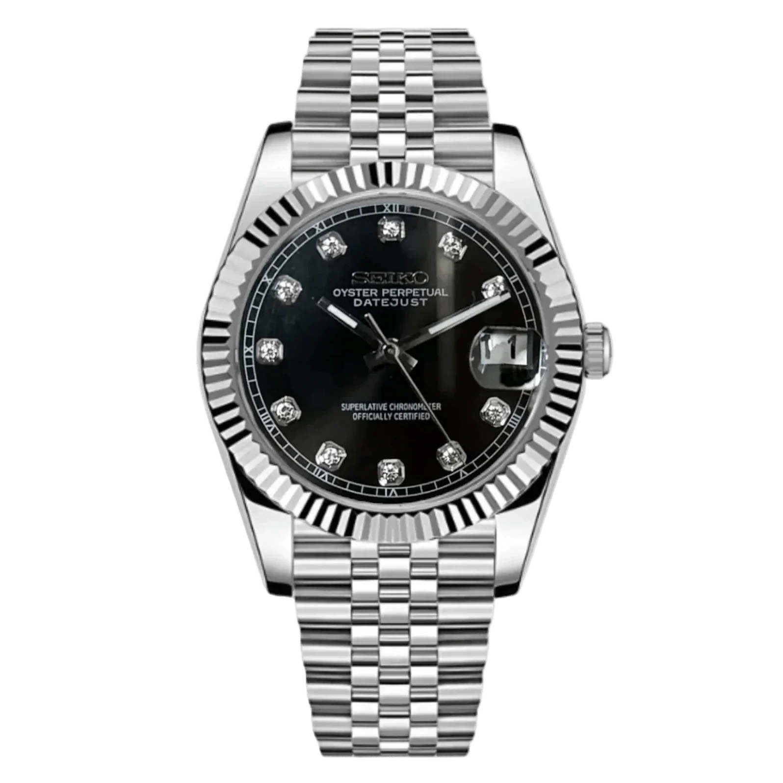DATE MOD | Acciaio, quadrante nero - Automatico