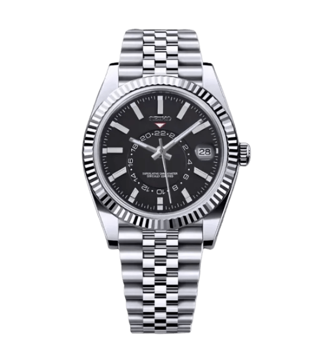 DATE MOD | Stahl, schwarzes „Dweller“-Zifferblatt – Automatik