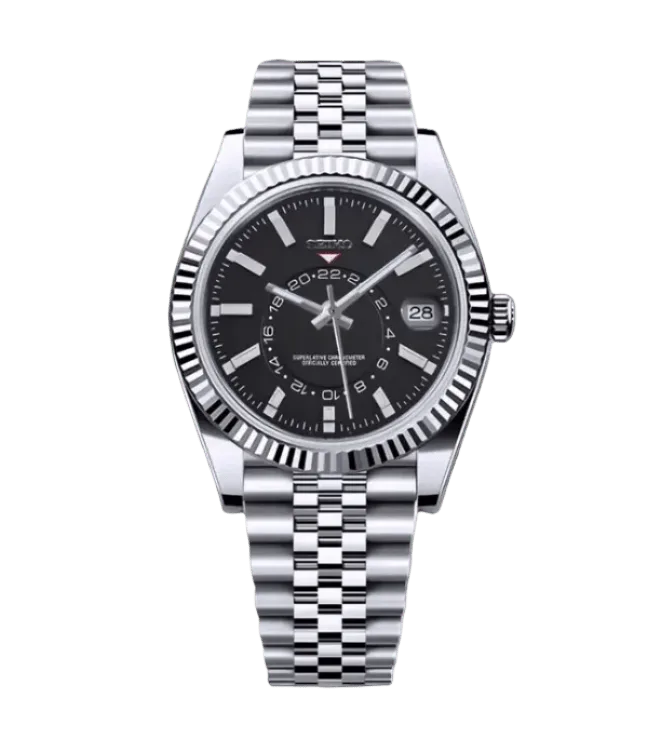 DATE MOD | Quadrante Black Dweller in acciaio - Automatico