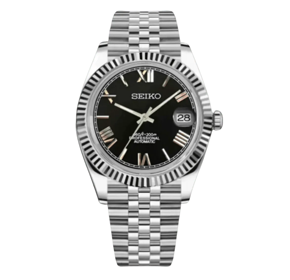 DATE MOD | steel Black Roman Dial - Automatic