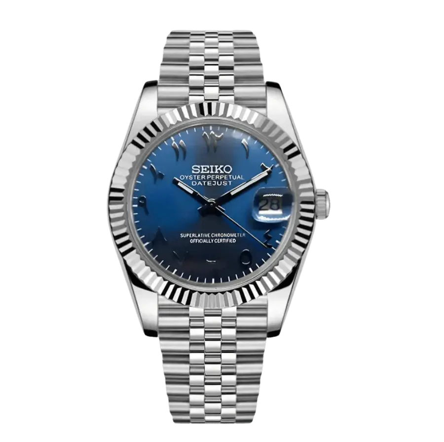 DATE MOD | Esfera azul acero con números arábigos - Automático