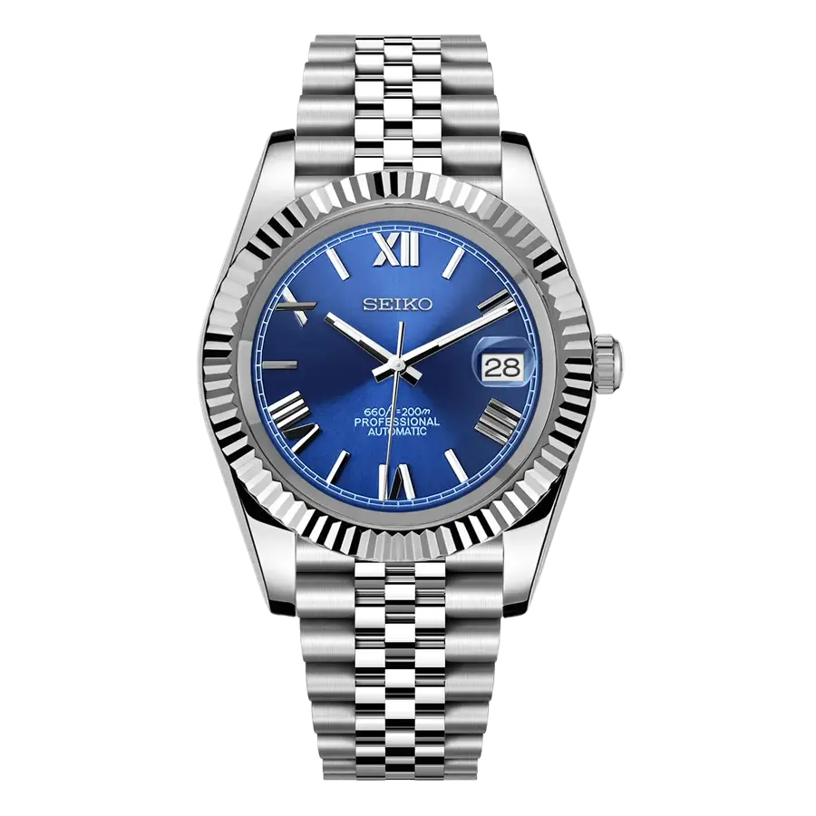 DATE MOD | Esfera romana azul acero - Automático
