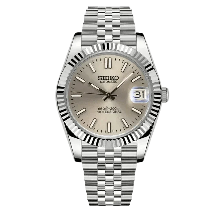 DATE MOD | Stahl mit champagnerfarbenem Zifferblatt – Automatik