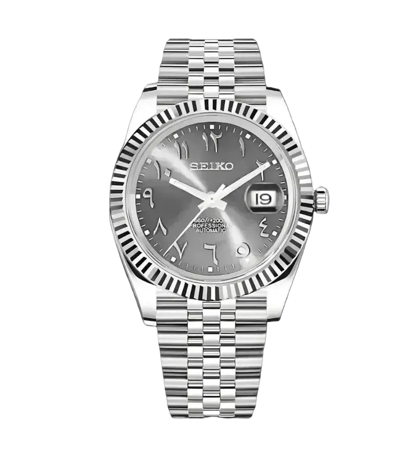 DATE MOD | Esfera árabe en gris acero - Automático