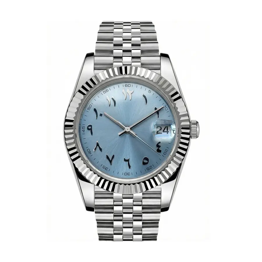 DATE MOD | steel Ice Blue Arabic Dial - Automatic