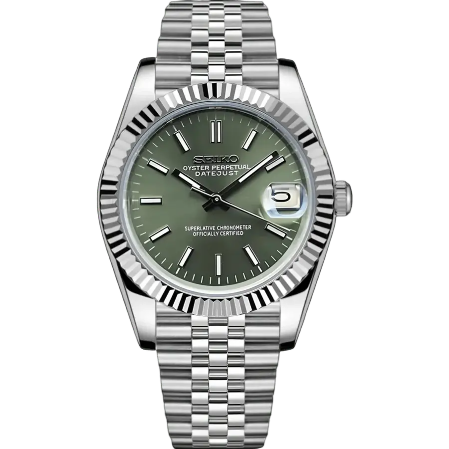 DATE MOD | Esfera de acero color oliva - Automático