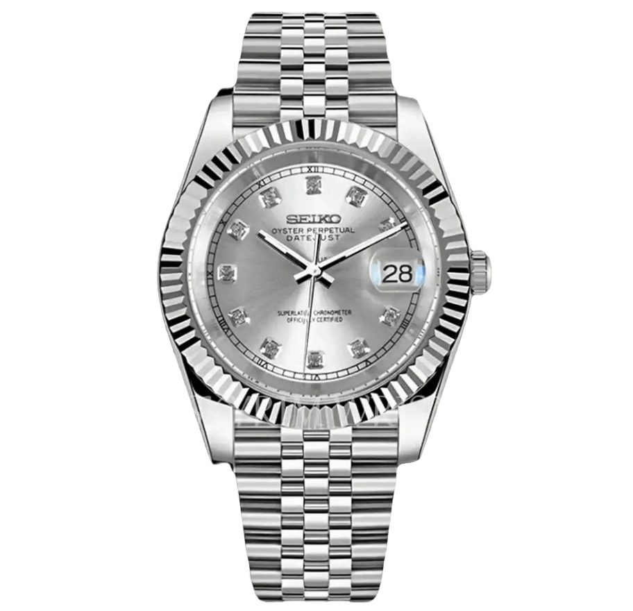 DATE MOD | Stahl, silbernes Zifferblatt – Automatik
