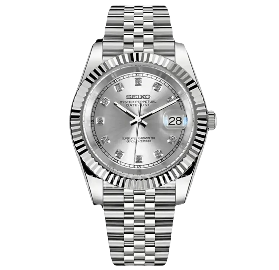 DATE MOD | Quadrante argento su cassa in acciaio - Automatico
