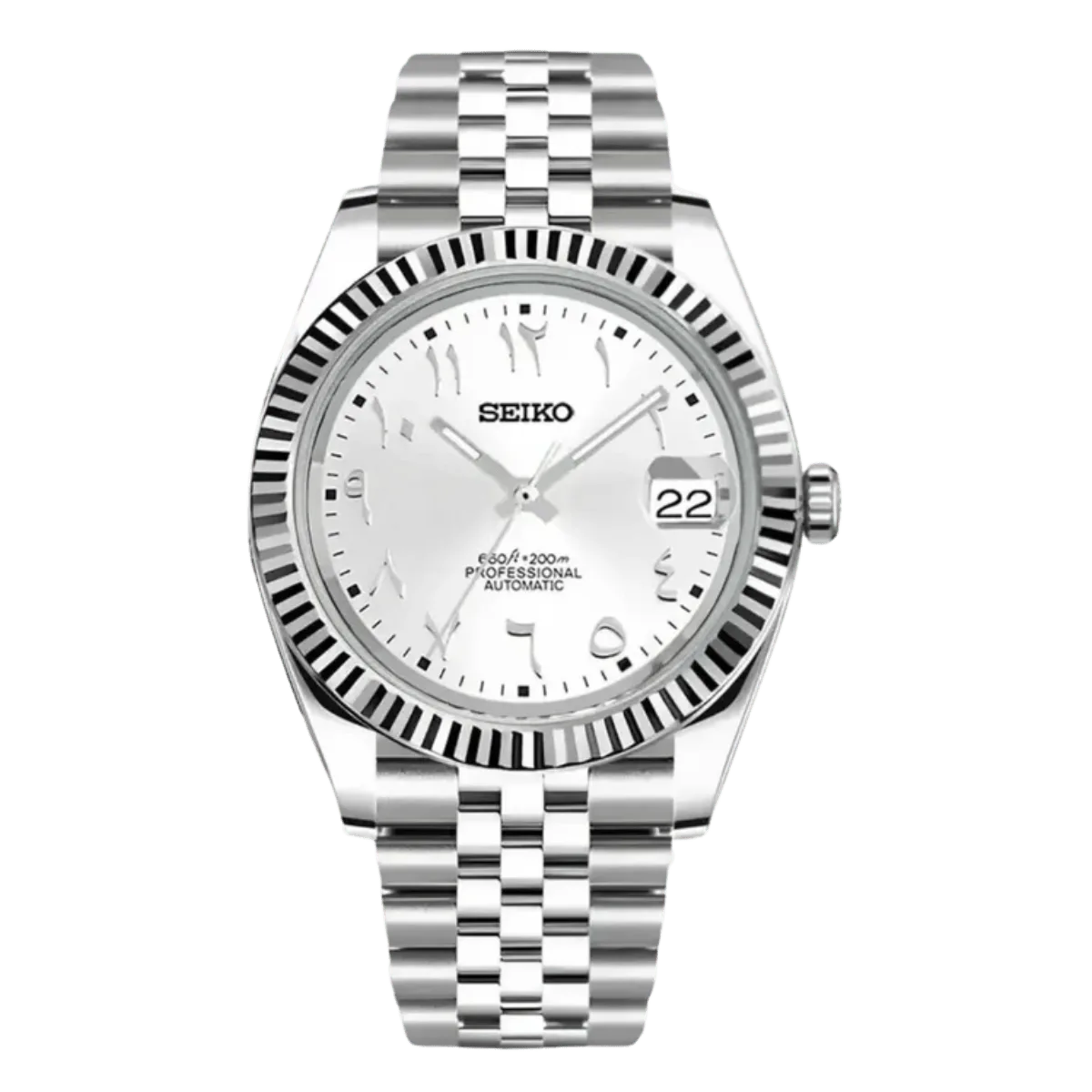 DATE MOD | Acciaio, quadrante bianco con numeri arabi - Automatico