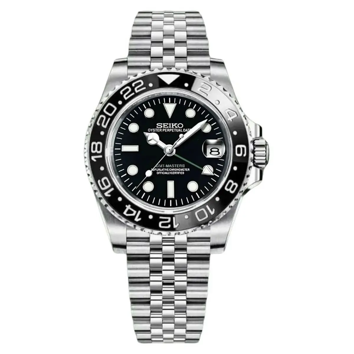 Seiko Mod Uhr GMT MOD – SCHWARZ – MedoMods