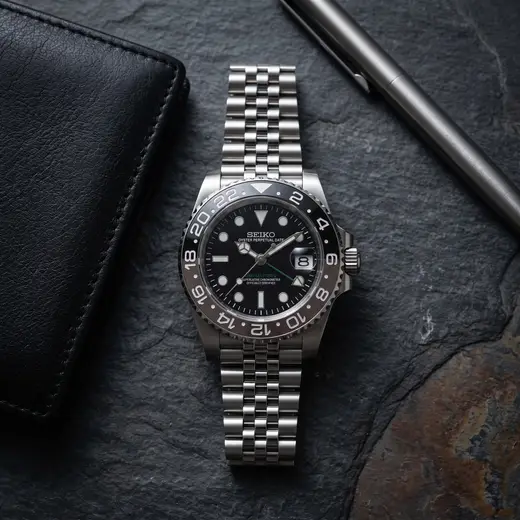 GMT MOD - GRIS-NOIR – montre à plat
