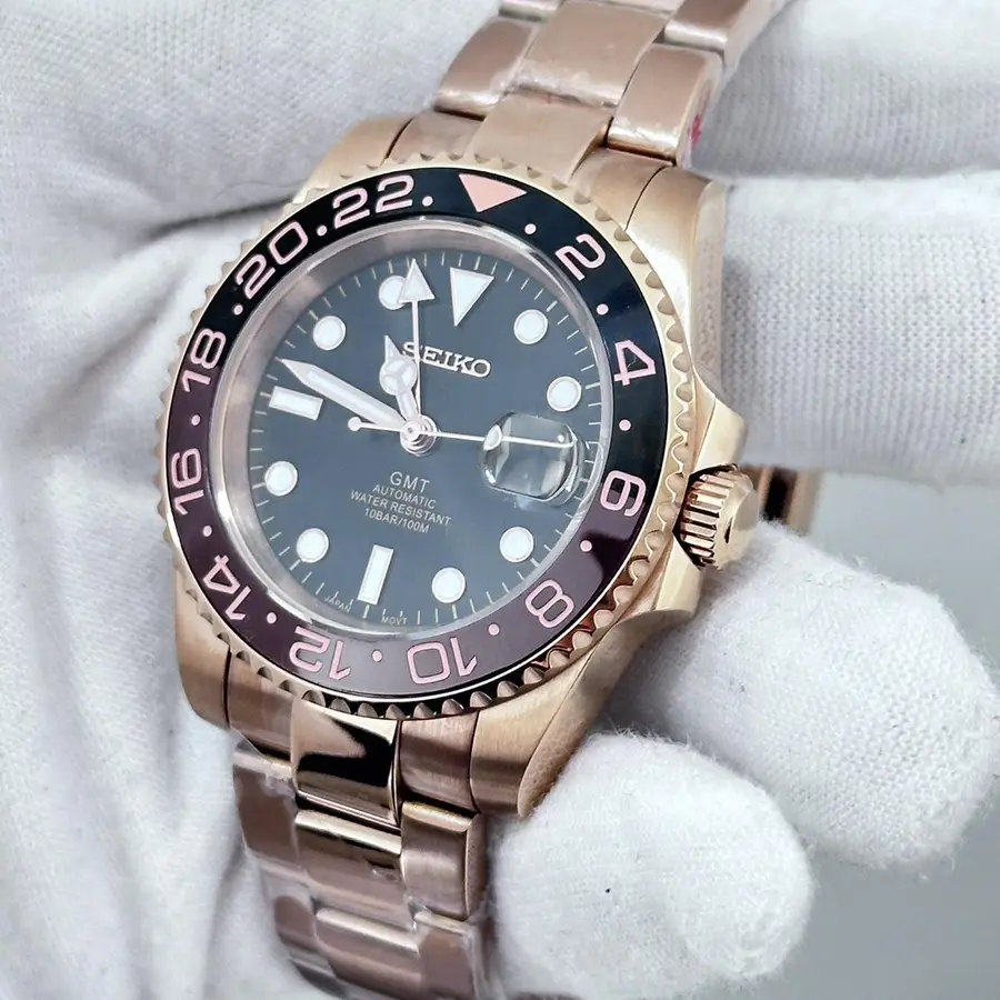 GMT MOD | Rose Gold rootbeer - Oyster - Automatique