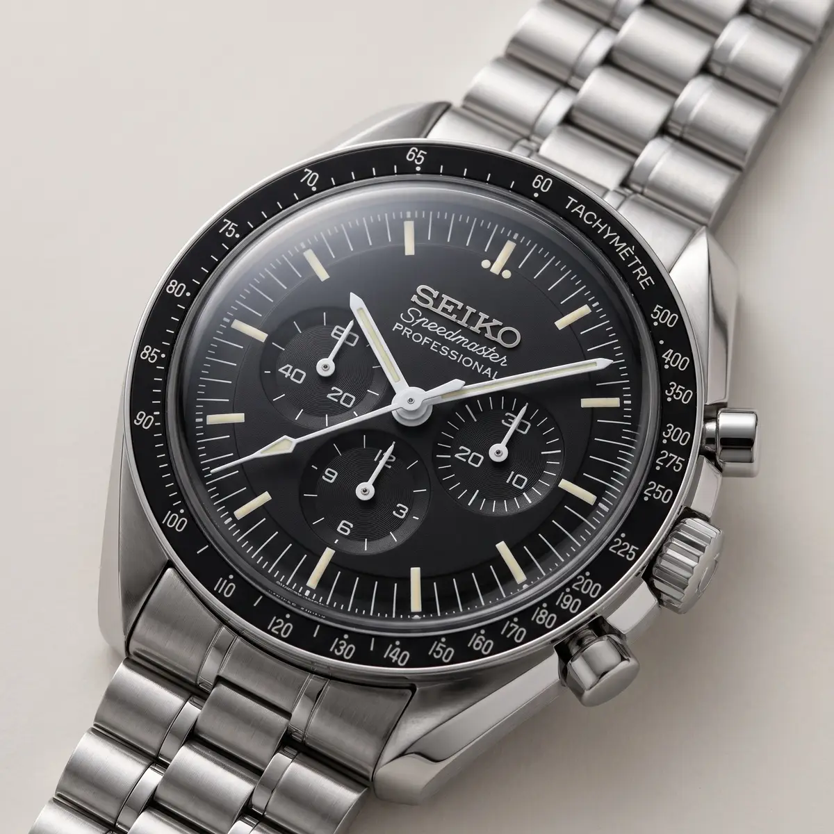 Seiko Mod Uhr MASTER MOD – BLACK MOON – Zifferblatt Nahaufnahme – MedoMods