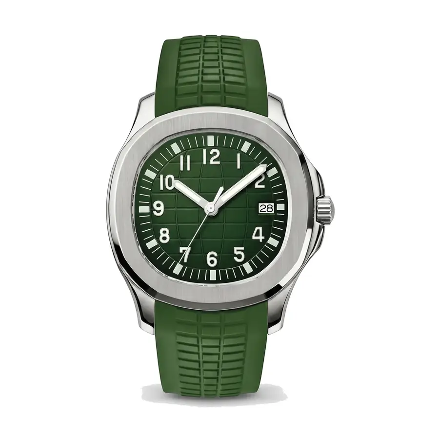NAUT MOD | Green Arabic Dial – Green Rubber Strap - Automatic