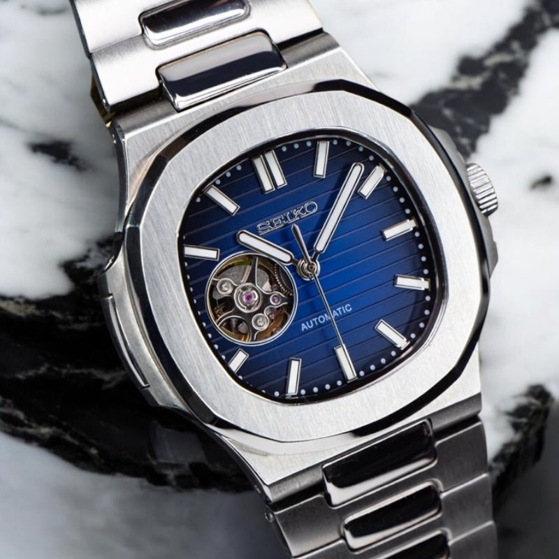 NAUT MOD | Open Heart – Blaues Zifferblatt – Automatik