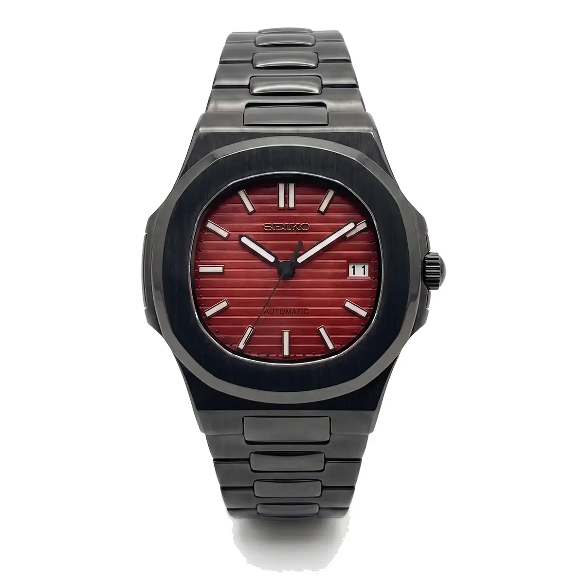 Seiko Mod Uhr NAUT MOD – Rot auf Schwarz Classic – Automatik – MedoMods