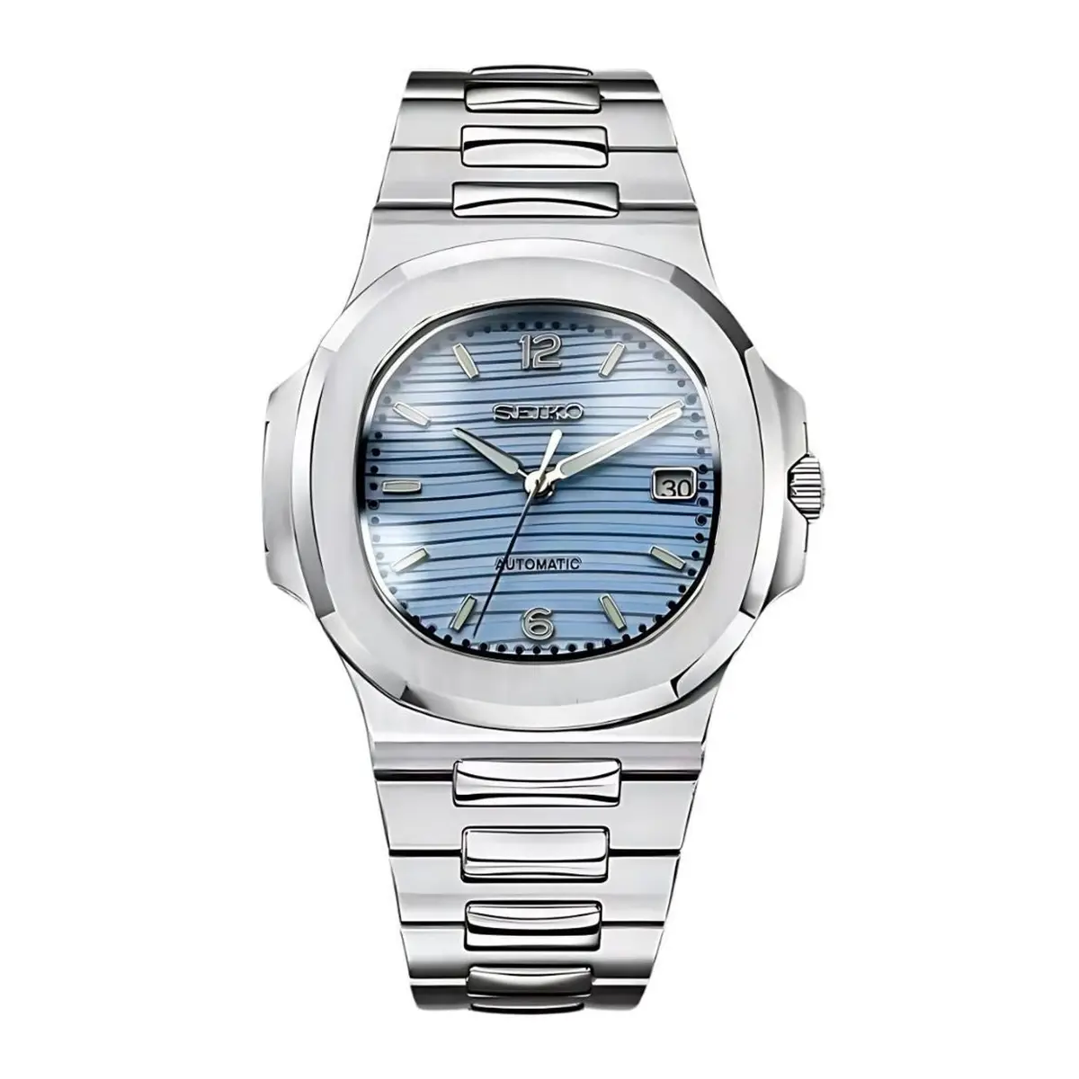Seiko Mod Uhr NAUT MOD – WAVE BABYBLAU – MedoMods