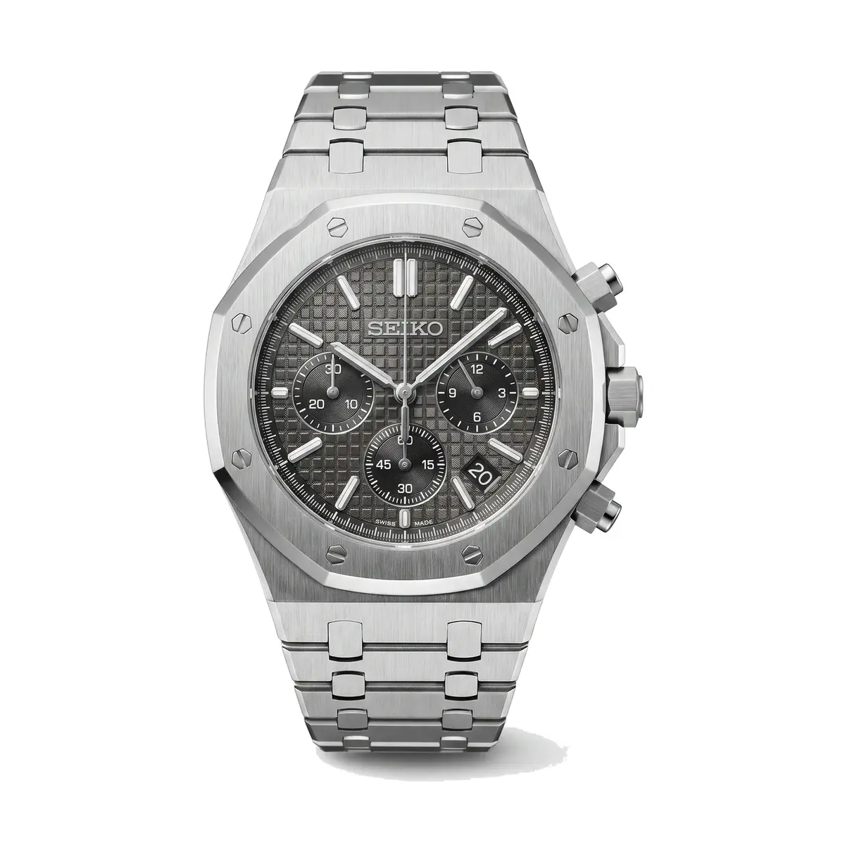Seiko Mod Royal Oak Chronograph Black Dial VK63 Quartz