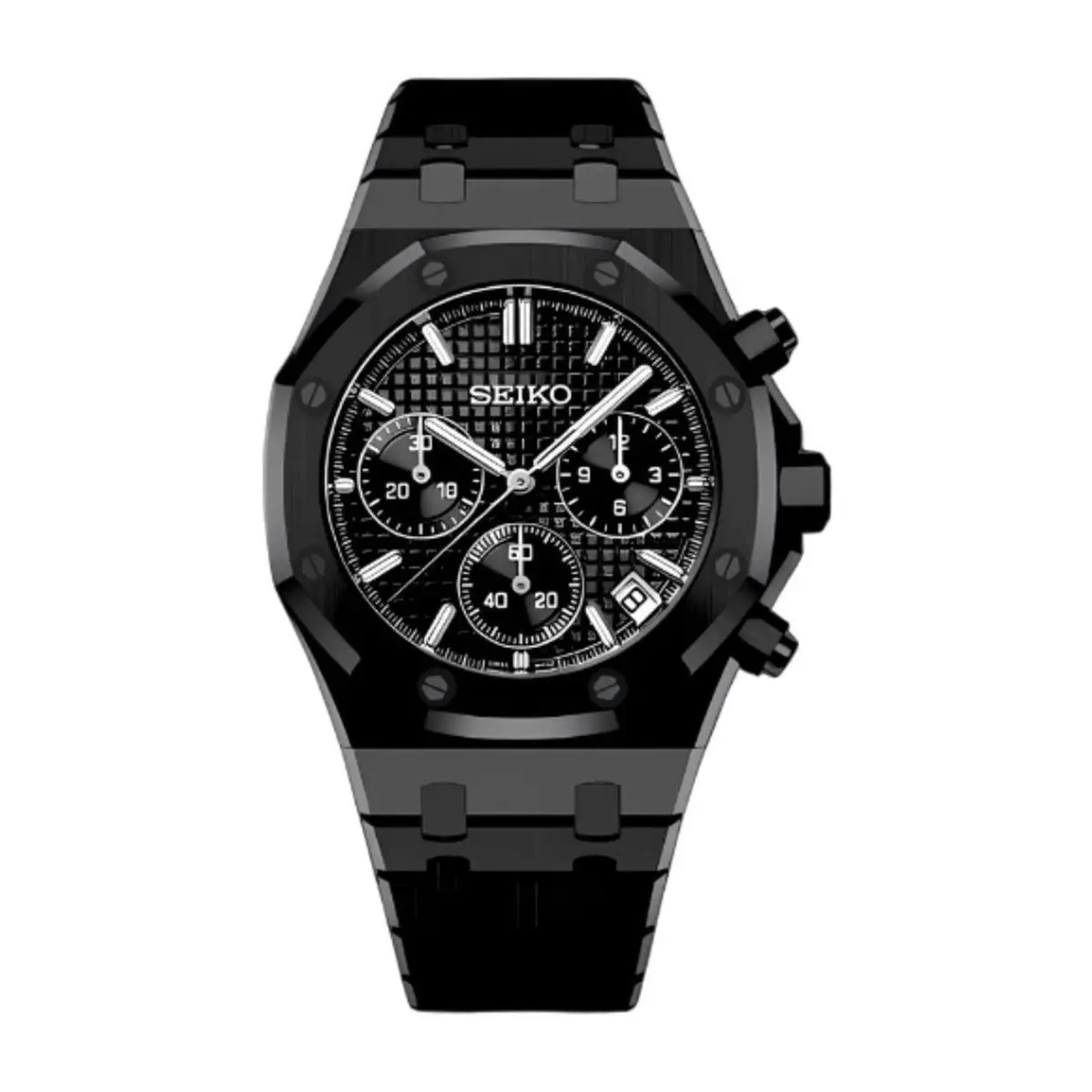 Seiko Mod Uhr OAK MOD CHRONOGRAPH β BLACKED OUT β MedoMods